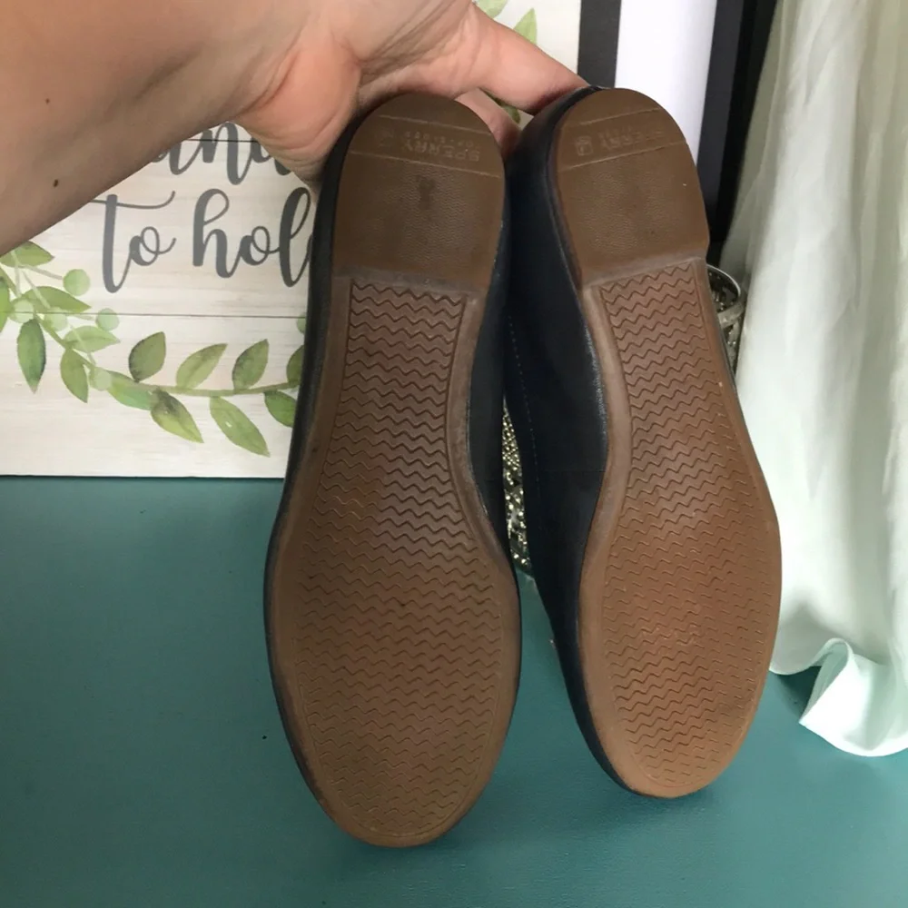 Sperry navy, ivory & gold penny loafer flats 6.5M - Picture 8 of 12